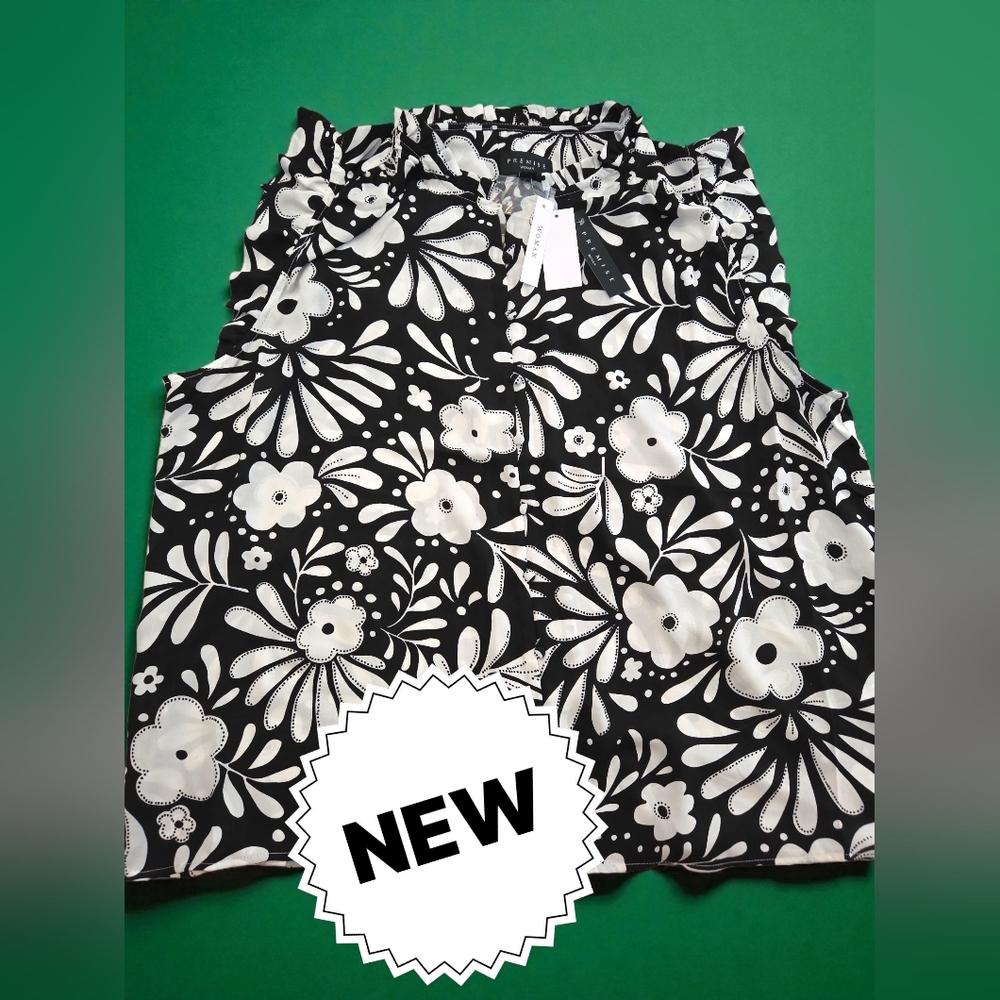 New Premise floral blouse women size plus 2X
